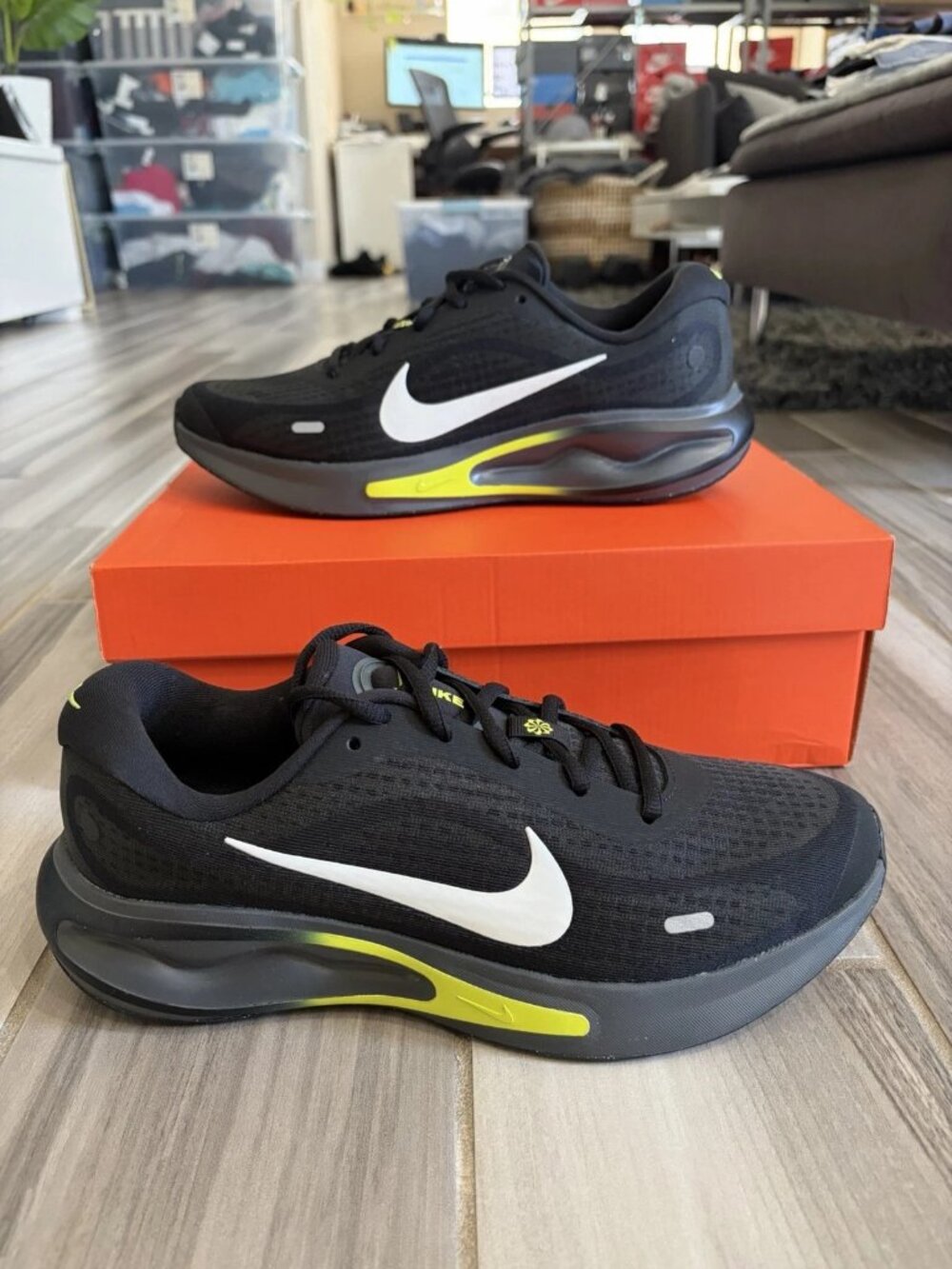 Men's Nike Journey Run Running Shoes - Black/Anthracite/Cyber/White FN0228-008